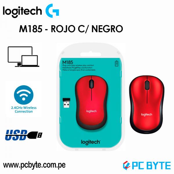 RATON INALAMBRICO M185 WIRELESS ROJO LOGITECH