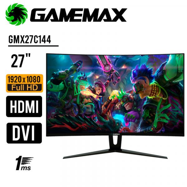 Monitor LED - 27pol - Gamemax 27C144 - Widescreen Curvo 144Hz 1ms - Branco  - waz