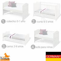 Pinolino Cuna para bebé cama cuna Florentina 4 en 1: Cuna-Colecho-Cama-Sofá